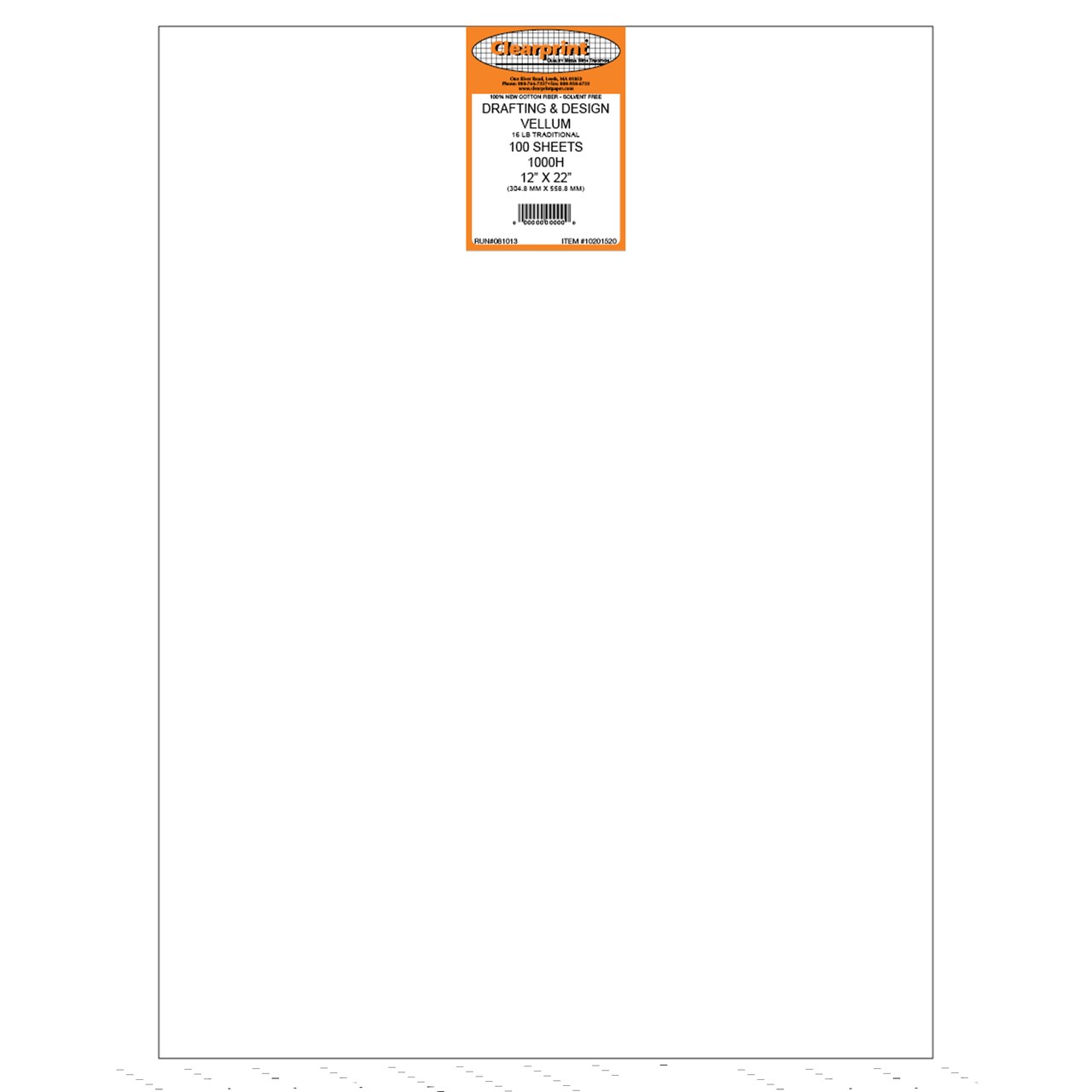 Clearprint 1000H Design Vellum Sheets, 16 lb., 100% Cotton, Pack